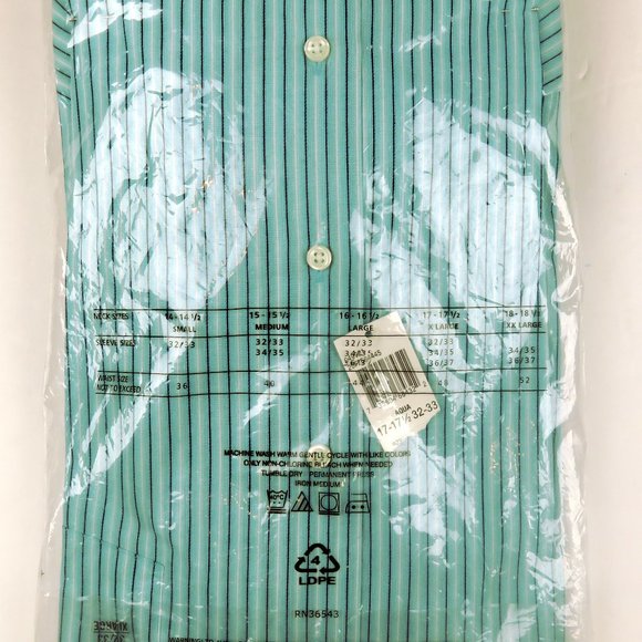 Van Heusen Mens Shirt Sz XL 17 / 17.5 NEW SEALED WITH TAGS Striped Long Sleeve - Picture 3 of 3